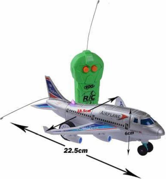 LooknlveSports Aeroplane 2 Channel Radio Control Running Plane Toy, Colour May Vary (Multicolor) h001