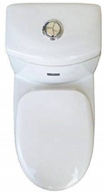 BM BELMONTE Ceramic Floor Mounted One Piece Western Toilet/Water Closet/EWC Eroca S Trap 220mm/8.5 Inch with Slow Motion/Soft Close Seat Cover Western Commode