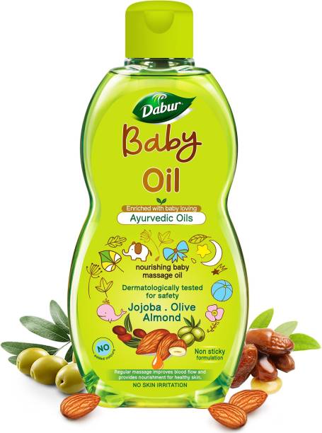Dabur Baby Oil Contains Jojoba, Olives & Almonds|pH balanced with No Paraben & Phthalates