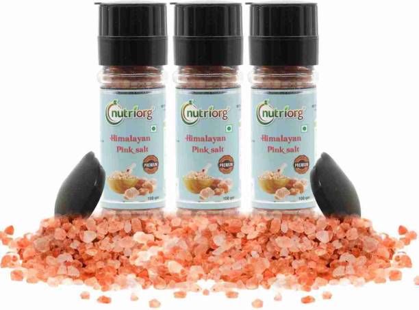 Nutriorg Himalayan Pink Salt 100 g Grinder Bottle Combo Himalayan Pink Salt