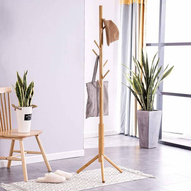 ADA Premium Natural Pine Wood Coat Rack|With 7 Hooks|Tree Coat Rack Stand Bamboo Coat and Umbrella Stand