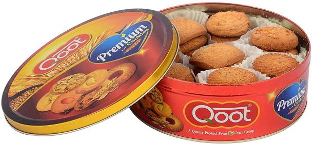 QOOT Premium Jeera Ajwain Cookies with Indian Spices Tin Box Cookies