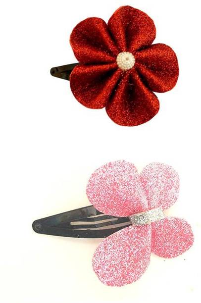deturkquesh fashion Hair Clip for little Girl Kid all occasions(1 pair) style clips for birthday parties, Christmas, Halloween and stage performances, Baby Gifts. Perfect For Newborns, Toddlers, Baby Girls, Little Girls - Joba Red & Pink Prajapati Hair Clip