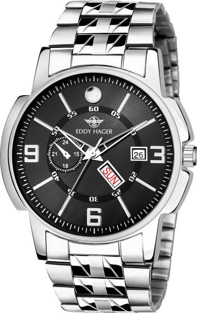 EDDY HAGER Black Day and Date Analog Watch – For Men