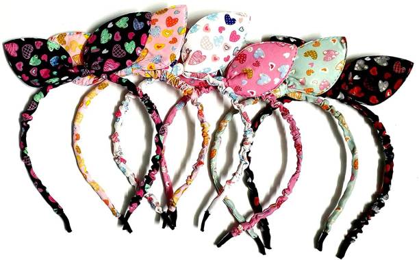 Anjali Creation Multy colour hairband for girls ( pack of 6) Rubber Band