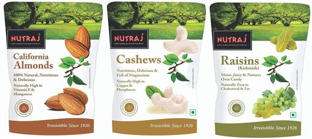 Nutraj Dry Fruits Super Saver Pack 750g Cashews, Almonds, Raisins