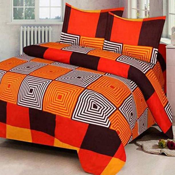 iws coottn 144 TC Polycotton Double 3D Printed Bedsheet