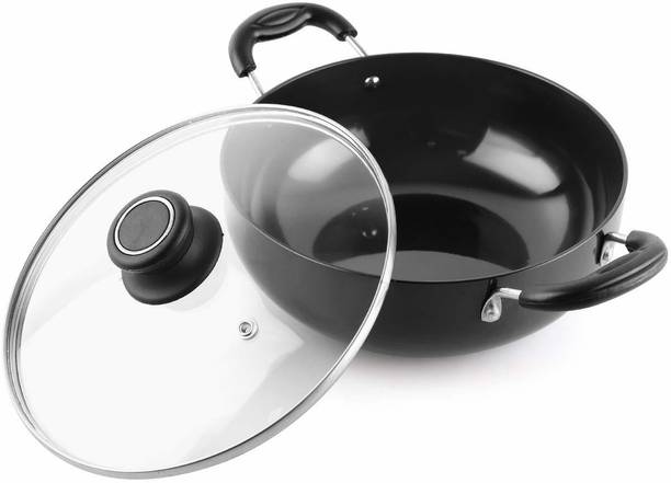 cello Classy induction Base Hard Anodised Kadhai Kadhai 26 cm diameter with Lid 3.5 L capacity