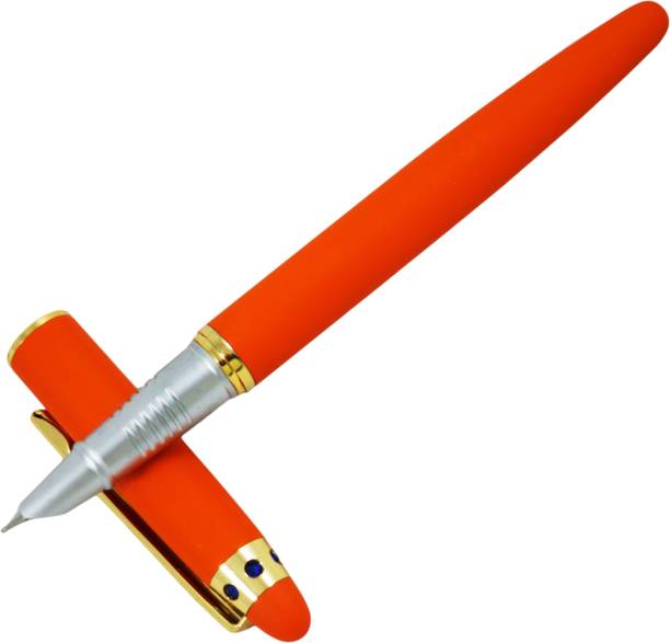 auteur Vibrant Fluorescent Orange Color Slim Nib Happy Go Lucky Fountain Pen