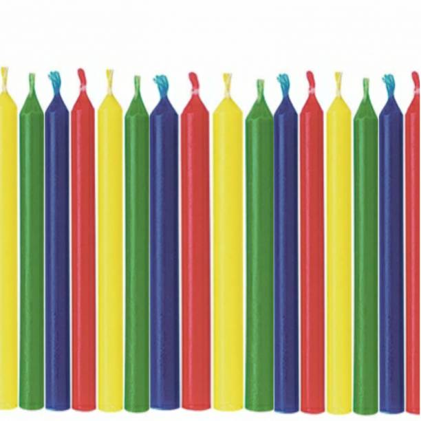 shree shine 105 Pcs Plain Multicolour Stick Candle (6 Colors) Without Stand for Diwali, Birthday,Decoration,Celebration (Height-10 cm) Candle