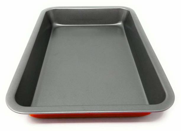 SYGA 1 Piece Ractangle Non Stick Carbon Steel Cake Tin, Cake Pan (Red) Baking Pan