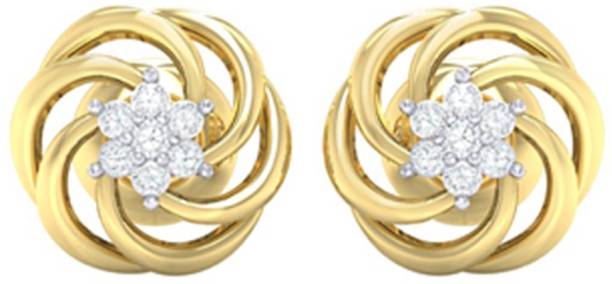 diamtrendz jewels Intertwined Yellow Gold 18kt Stud Earring