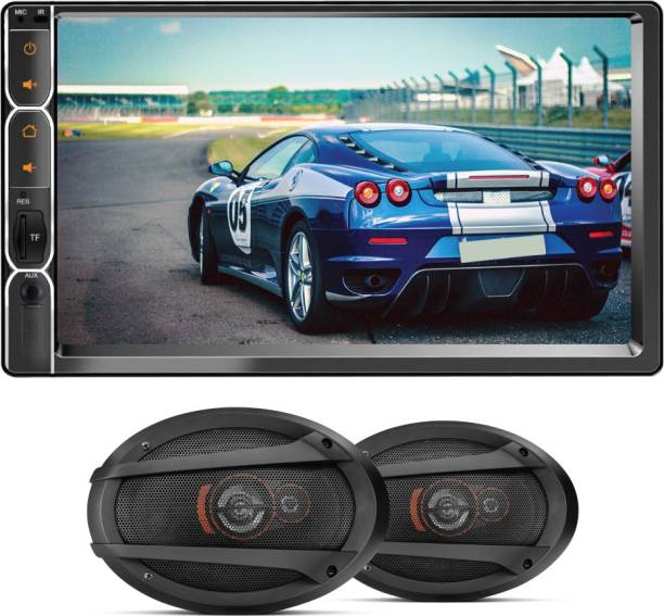 MYTVS 7 inch Double Din HD Touch Screen multimedia player with 6 X 9 inch Oval Woofer Cone Car Speakers Car Stereo
