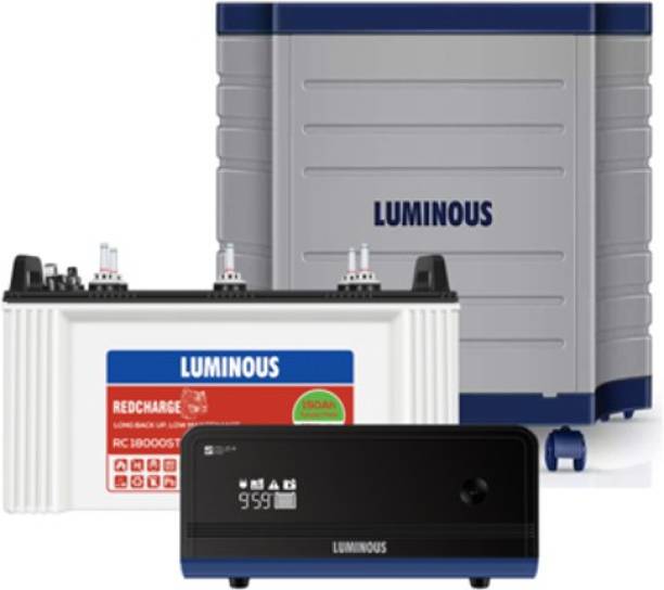LUMINOUS Zelio+1100 Pure Sine Wave Inverter with RC 18000ST 150Ah Battery &amp; Trolley Tubular Inverter Battery