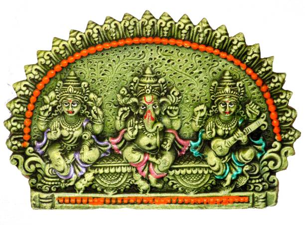 SUNINOW Laxmi Ganesh Saraswati ji idol | diwali pooja idol | laxmi ganesh murti Decorative Showpiece  -  10 cm