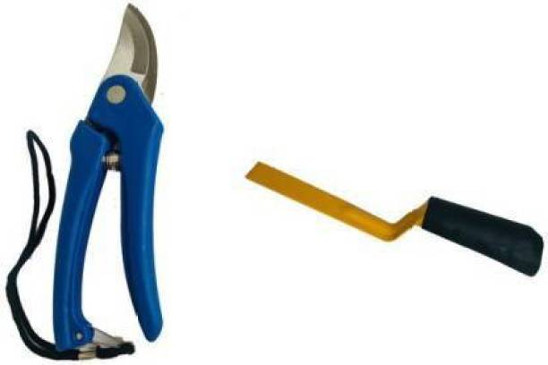 fitweight Plants Cutter - Pruners Scissor & Khurpi/Spade Garden Tool Kit (2 Tools) Garden Tool Kit