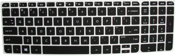 Black with Clear Saco Chiclet Keyboard Skin for HP Compaq 15-s104TX Notebook