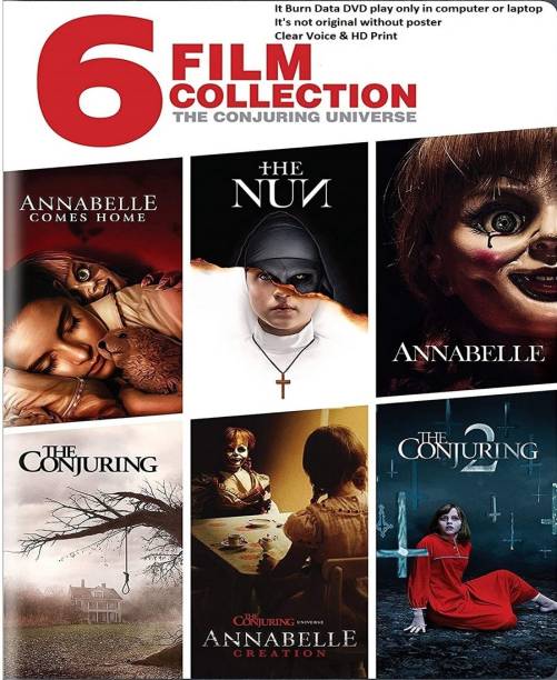 6 movies Collection Annabelle Comes Home , Nun , Annabelle , Annabelle: Creation , Conjuring 1 & 2 dual audio Hindi & English HD Print it's burn data DVD play only in computer or laptop it's not original without poster