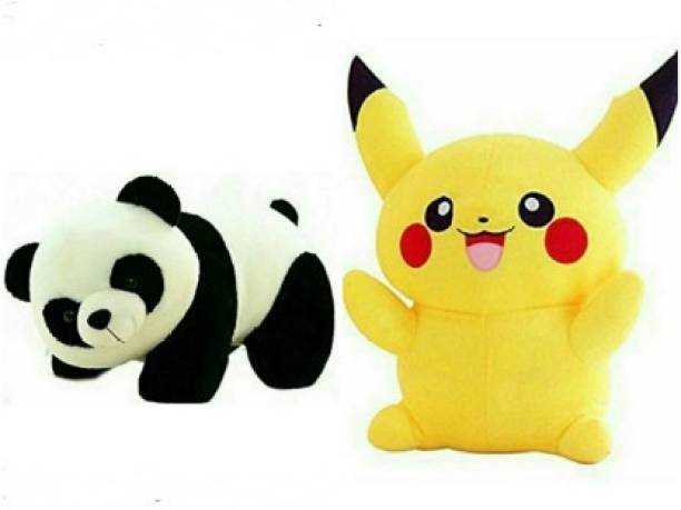 HDV SOFTTOYS soft teddy panda& Pikachu  - 30 cm