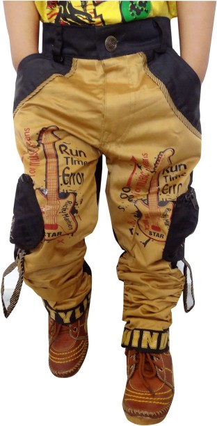 2-13 Years Koupa Boy's Cargo Pant Elastic Waist Cotton Jogger Pants for Kids 