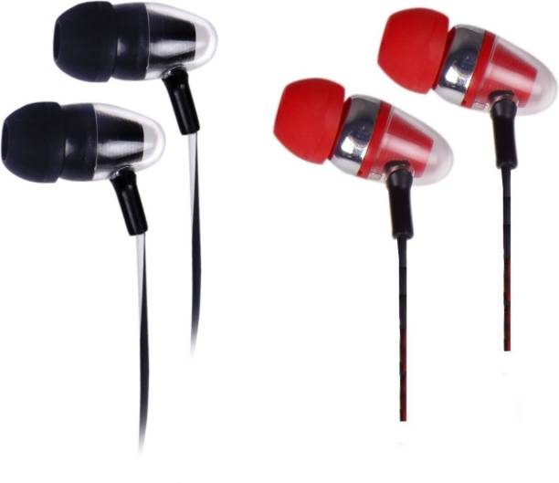Elegance enterprise Hi-fi Sound With Mic Call Receive & End Earphone Pack Of 2 Wired Headset