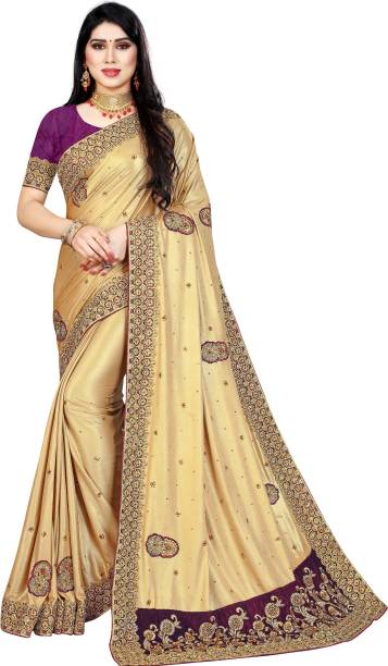 Embroidered Bollywood Jacquard, Art Silk Saree Price in India