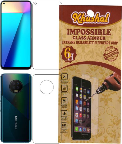 Khushal Front and Back Tempered Glass for Infinix Note 7, Note 7, Infinix Note 7 front back, Front back tempered glass, front back screen guard