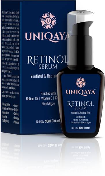 UNIQAYA Skin Plumping Retinol Serum With Vitamin E, Enriched With 1%Retinol, Kakadu Plum, And Pearl Algae- Oil-free- Skin Glowing And Plumping- Combats Hyperpigmentation, Reduces Fine Lines, Prevents Photoaging- Paraben Free, Sulfate Free,30ml