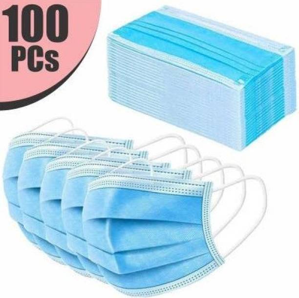 PROTECTCARE 100 CE and ISO Certified 3 Ply Surgical Face Mask with soft ear loops 3 Ply Surgical Mask (100 Piece) Surgical Mask With Melt Blown Fabric Layer