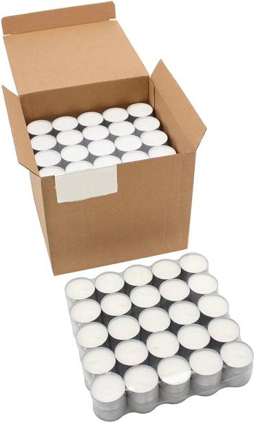 Ein Sof 100% Pure Wax Guranteed 8 Hours Burning Unscented White Tealight Candles Pack Of 50 Candle