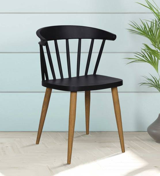 Finch Fox Scandinavian Stylish & Modern Furniture Plastic Chairs for Cafeteria Seating (Black) Plastic Dining Chair
