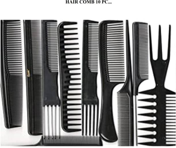 Music Flower Parlour Use Hair Cutting Hair Comb Set For Men & Women  (10 Items in the set)