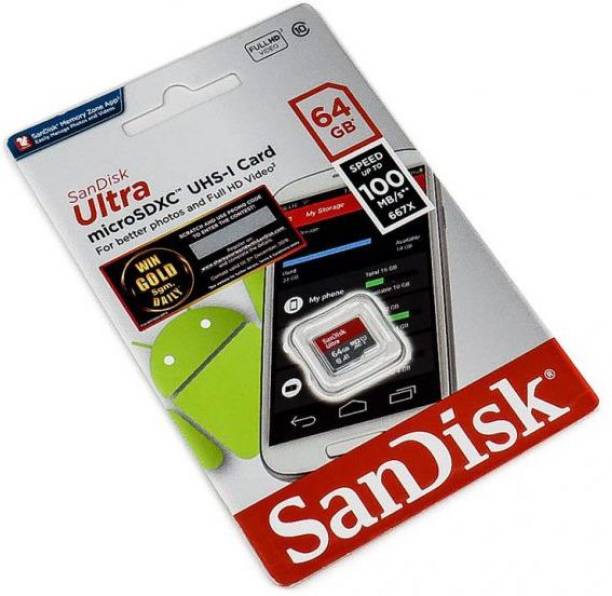 SanDisk MICROSDXC UHS-I CARD 64 GB MicroSD Card Class 10 100 MB/s  Memory Card