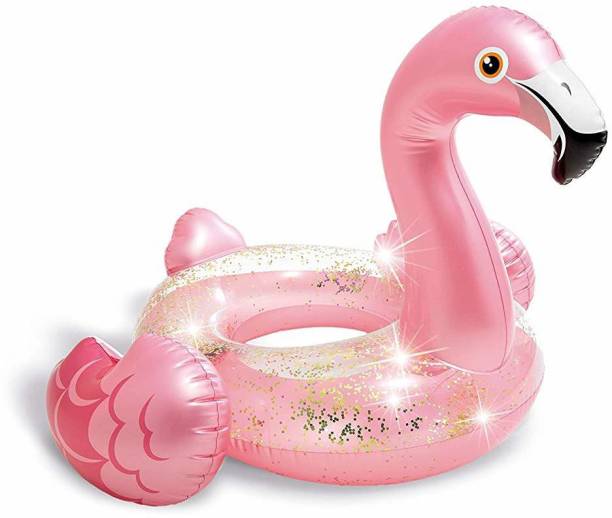 INTEX Pink Glitter Flamingo Tube for Kids & Adults Inflatable Swimming Pool