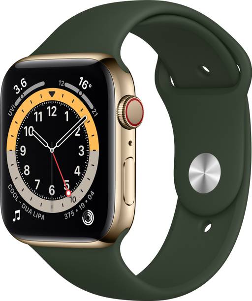 APPLE Watch Series 6 GPS + Cellular M09F3HN/A 44 mm Gold Stainless Steel Case with Cyprus Green Sport Band