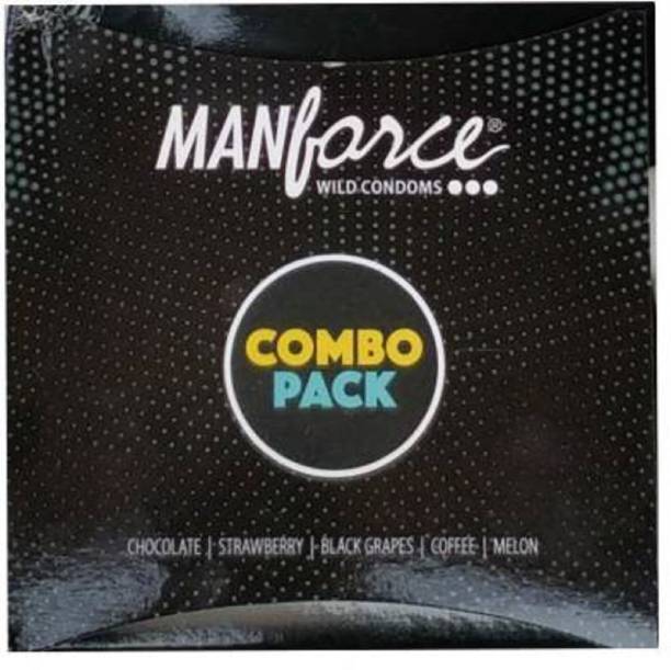 MANFORCE Combo Pack Chocolate, Strawberry, Coffee, Black Grapes, Melon Condom