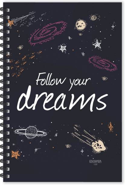 ESCAPER Follow Your Dreams (Ruled - A5 Size - 8.5 x 5.5 inches) Designer Motivational Diary, Motivational Quotes Diary A5 Diary Ruled 160 Pages