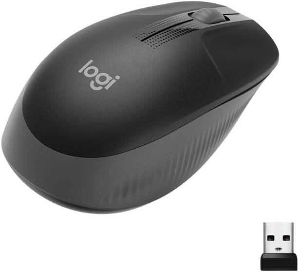 Logitech M190 / Full Size Ambidextrous Curve Design, Scooped Buttons Wireless Optical Mouse