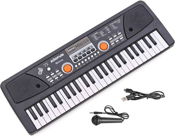 BESTON 49 Keys Piano Keyboard with Microphone, USB Power Cable & Sound Recording Function Analog Portable Keyboard