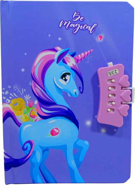 poksi PONY DESIGN NEW LOCK DIARY|KIDS NOTEBOOK A5 Notebook Ruled 200 Pages