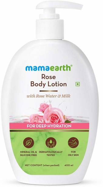 MamaEarth Rose Body Lotion with Rose Water and Milk For Deep Hydration