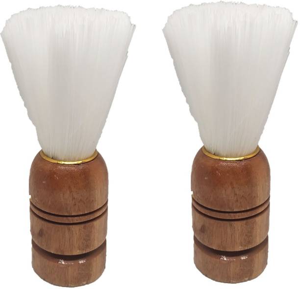 lookat Beard  For Styling And Shaping Tool  Natural Bristles Beard Care And Styling Accessories For Men, 20 Gram, Brown, Pack of 2 Shaving Brush