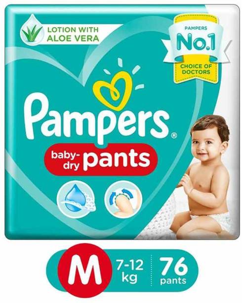 Pampers Pant Style Diapers Medium Size M - 76 Pieces - M