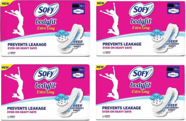 SOFY Body Fit Sanitary Pads 18+18+18+18 Combo Pack Sanitary Pad (Pack of 4 ) Sanitary Pad