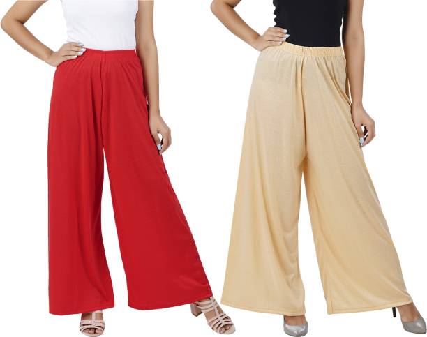Buy That Trendz Flared Women Red, Beige Trousers