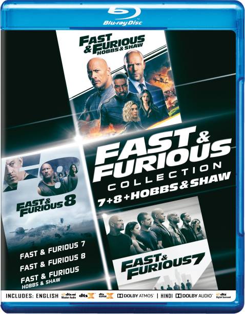 Fast & Furious 3 Movies Collection: Furious 7 + The Fate of the Furious + Hobbs & Shaw (3-Disc Box Set)