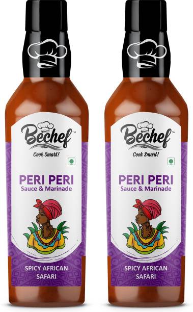 BECHEF Peri Peri Sauce (Spicy African Chilli Sauce 250 Grams Pack of 2) Sauces