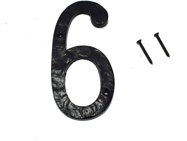 Wigano Cast Iron Stylish House Hotel Door Number Hollow Numerals 6(Six) Sign
