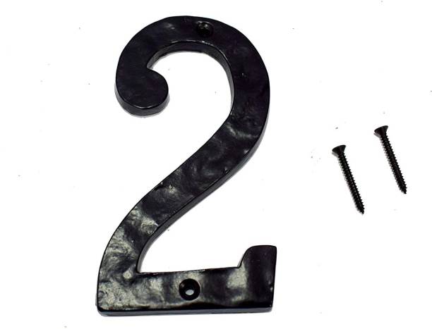 Wigano Cast Iron Stylish House Hotel Door Number Hollow Numerals 2 (Two) Sign