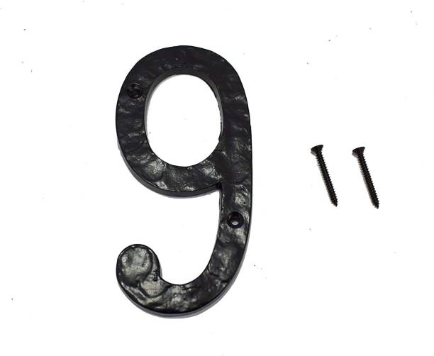 Wigano Cast Iron Stylish House Hotel Door Number Hollow Numerals 9 (Nine) Sign
